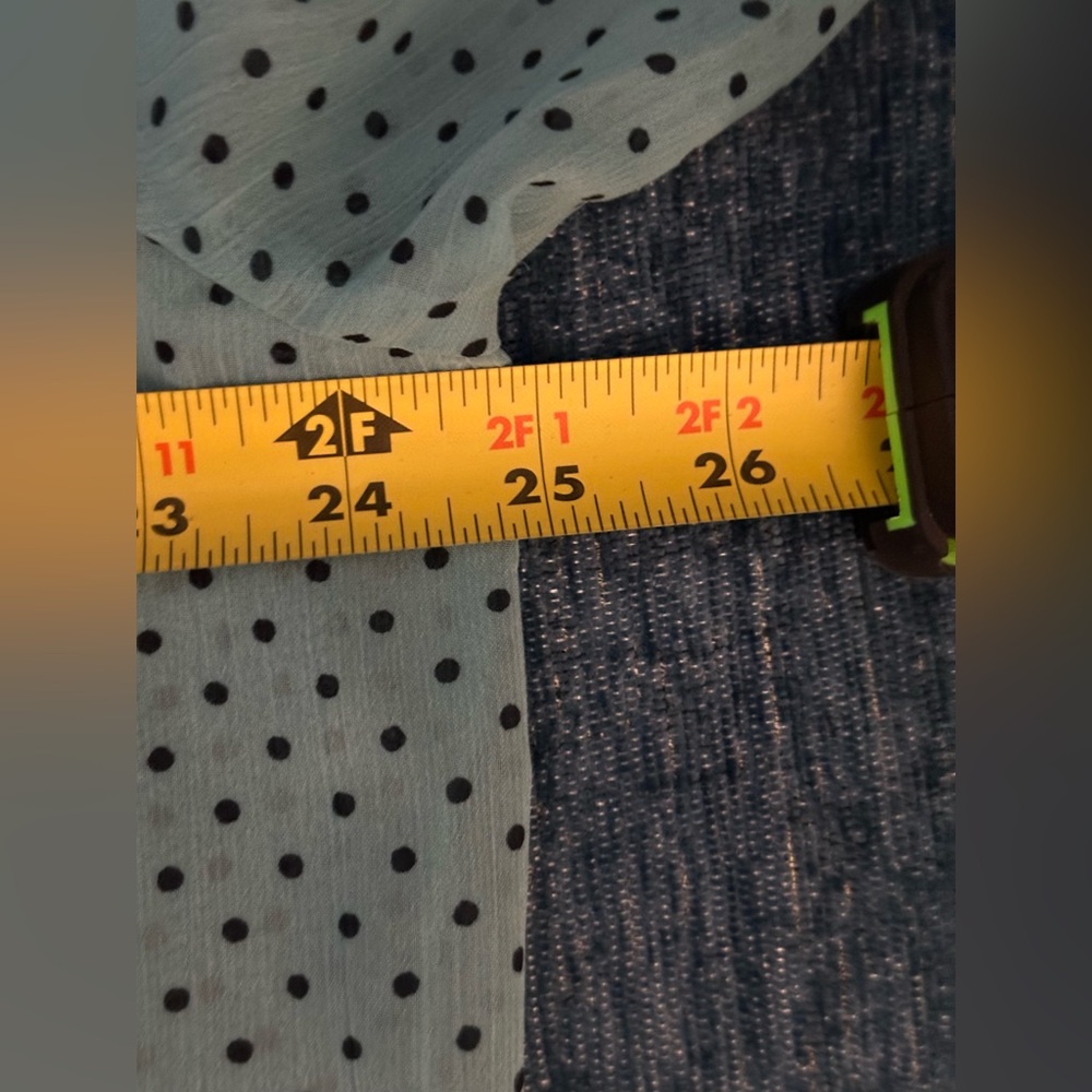 Liz Claiborne Sheer Teal Polka Dot Blouse - Picture 9 of 11